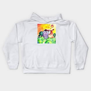 Cute Sheep in Jungle Watercolor Illustration Kids Hoodie